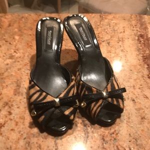 Animal print slide heel 4 inches. Like new